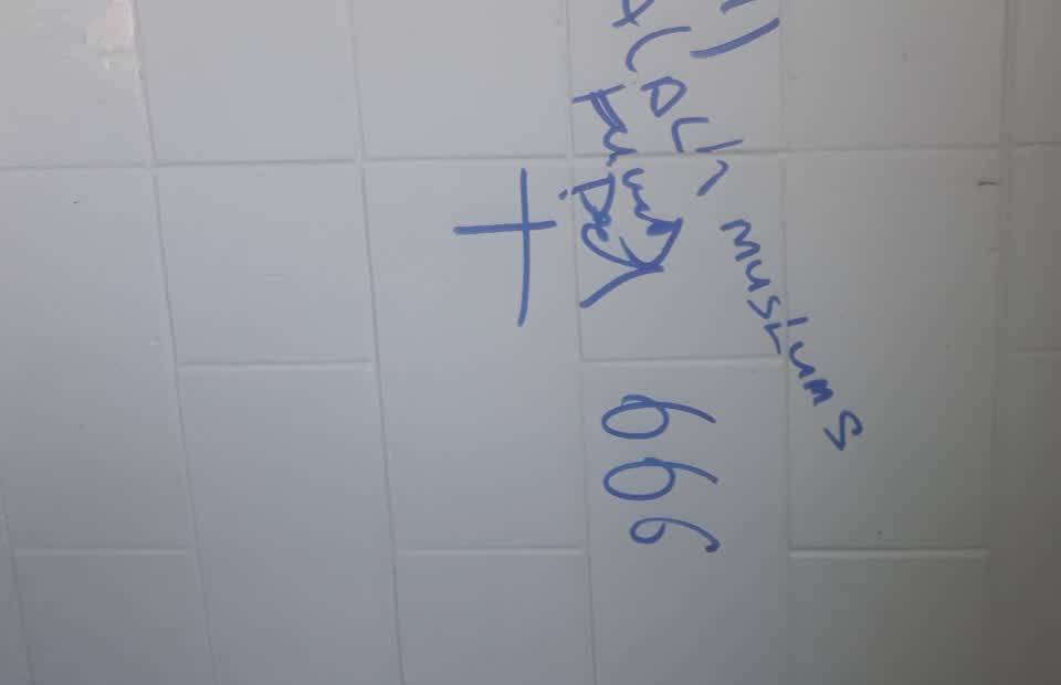 The photograph attached to this graffiti report