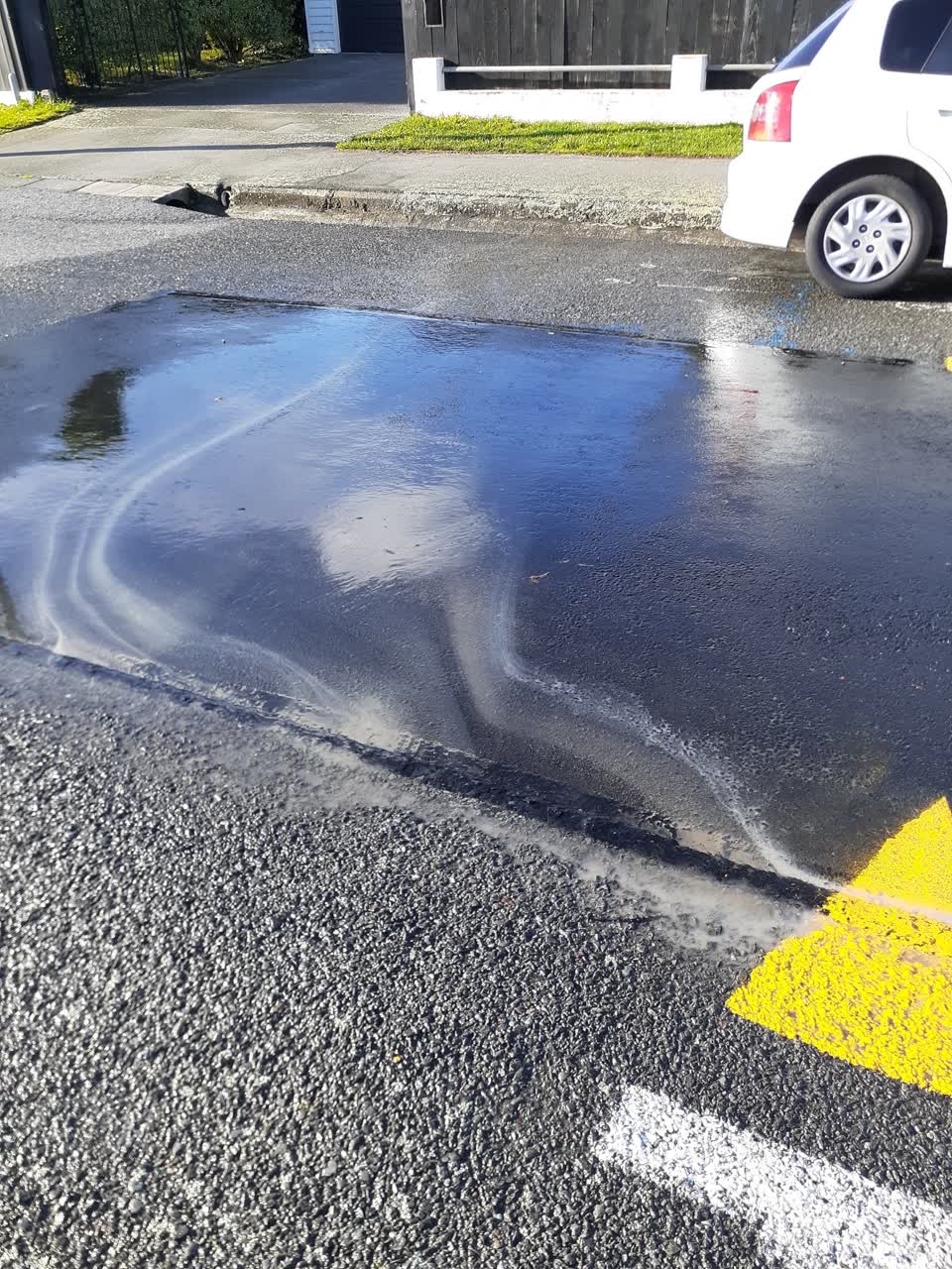 The photograph attached to this water leak report