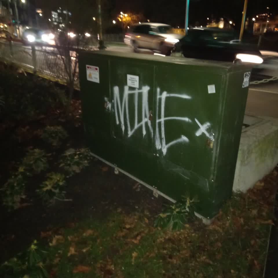 The photograph attached to this graffiti report