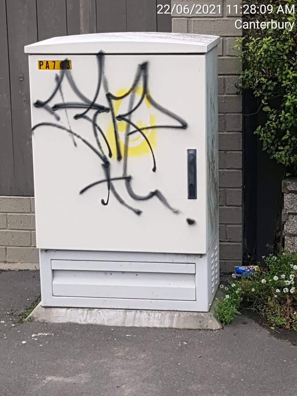 The photograph attached to this graffiti report