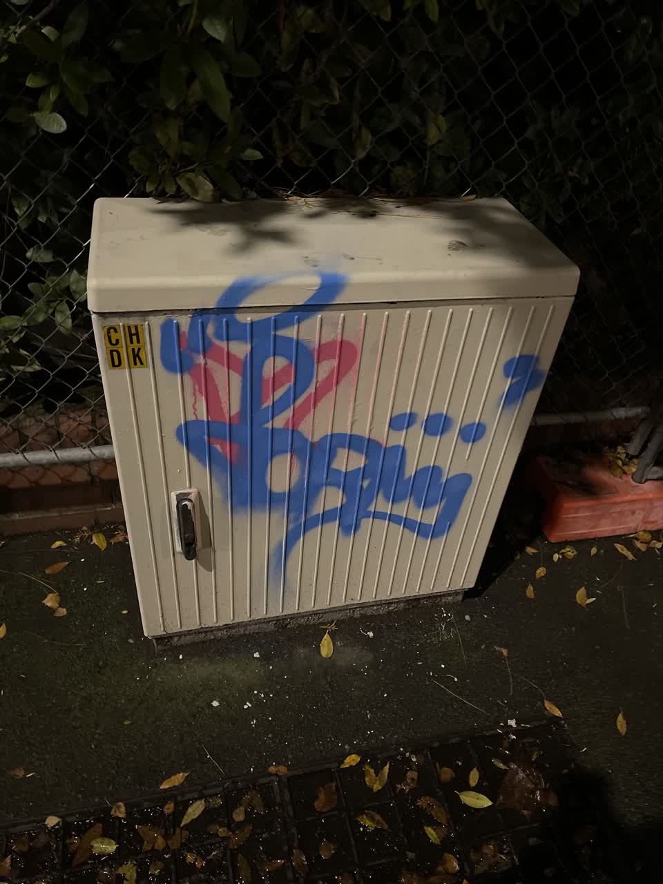 The photograph attached to this graffiti report