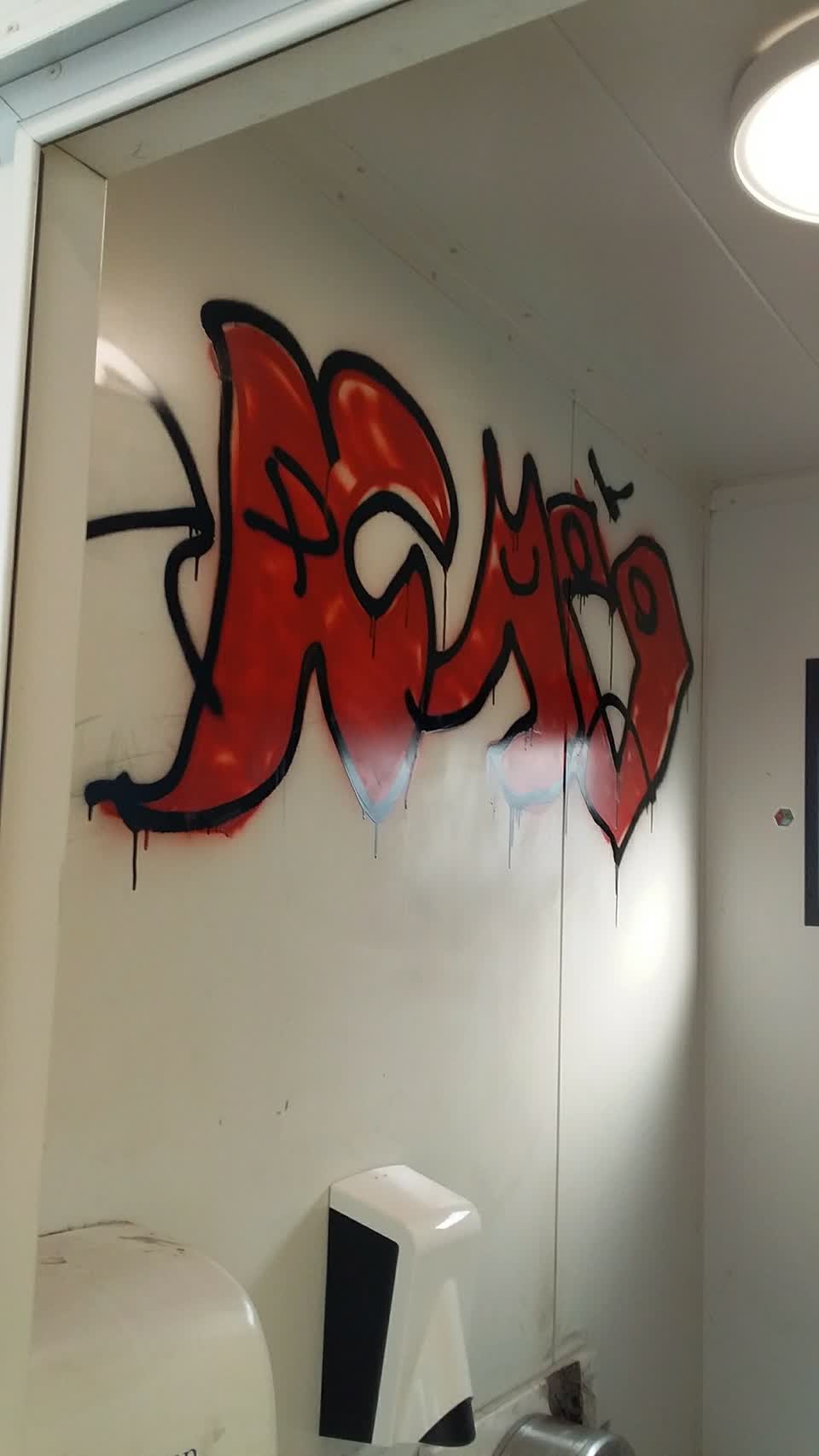 The photograph attached to this graffiti report