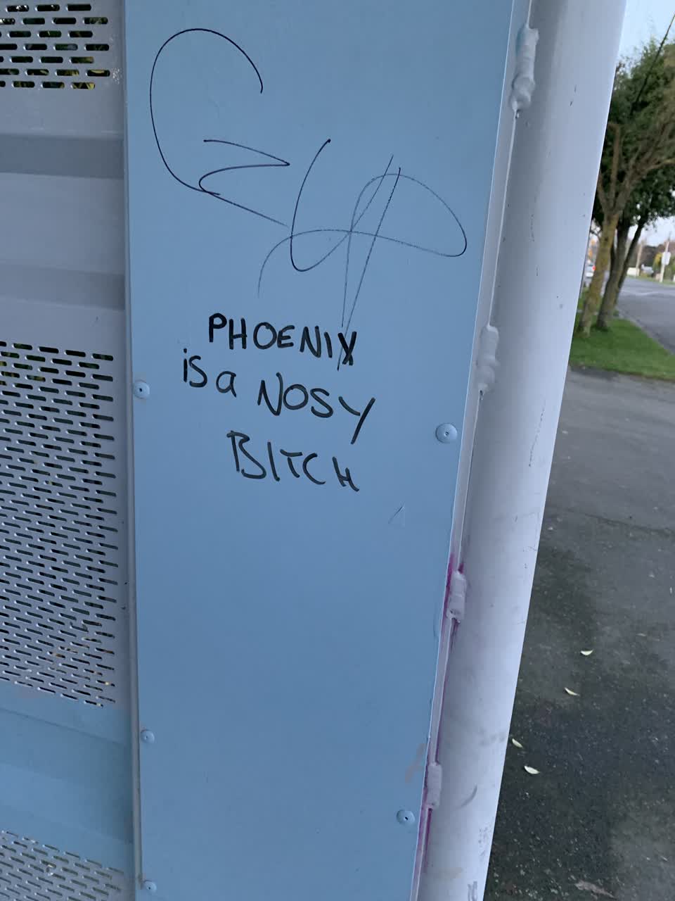 The photograph attached to this graffiti report