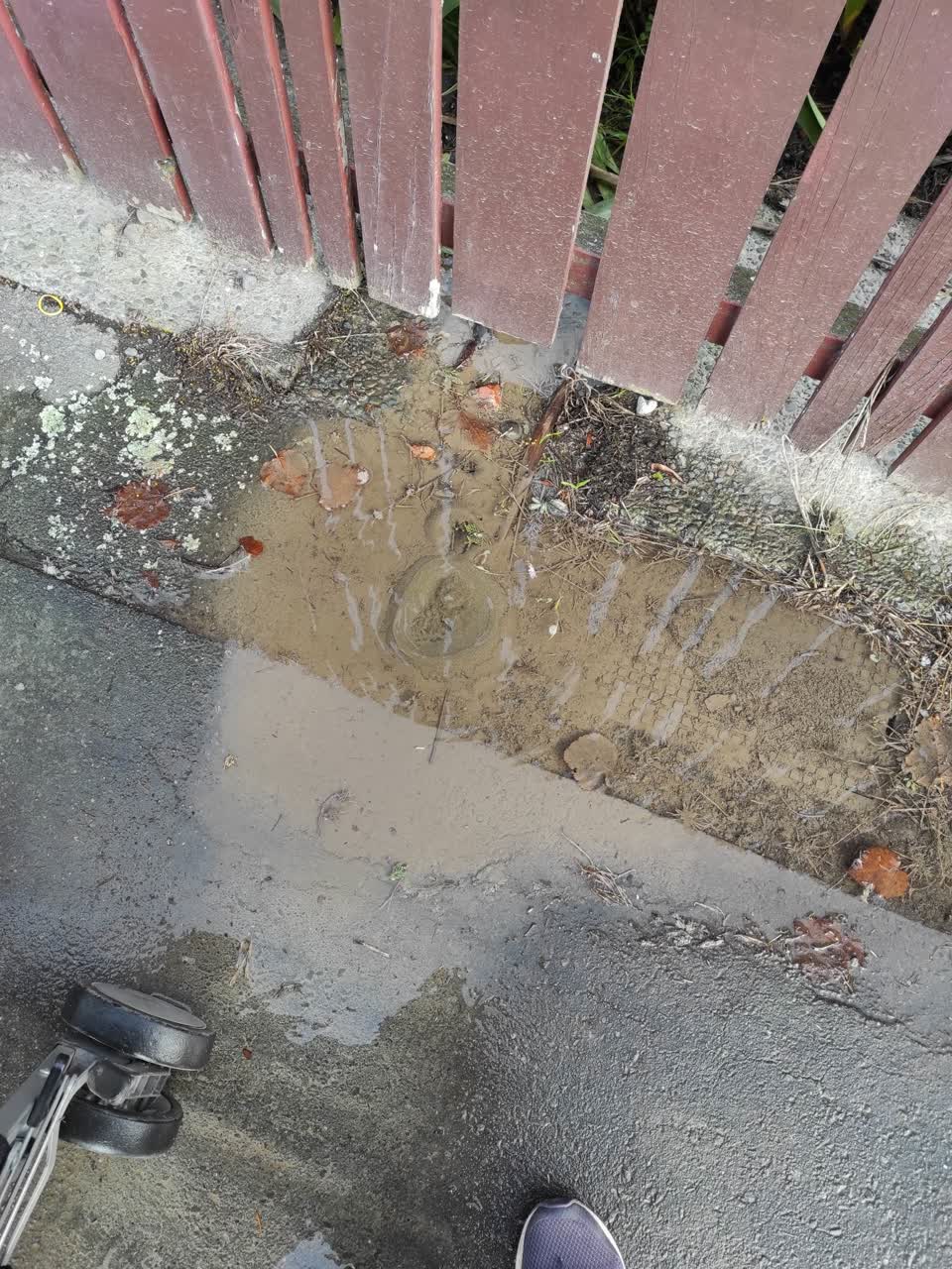 The photograph attached to this water leak report