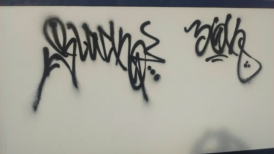 The photograph attached to this graffiti report