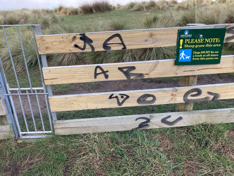 The photograph attached to this graffiti report