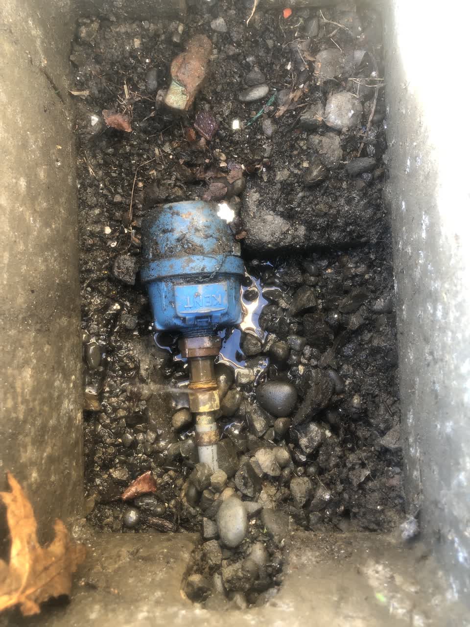 The photograph attached to this water leak report
