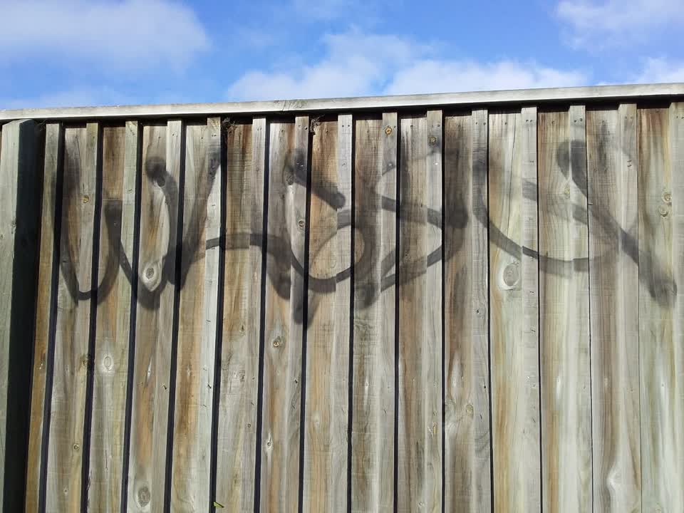 The photograph attached to this graffiti report