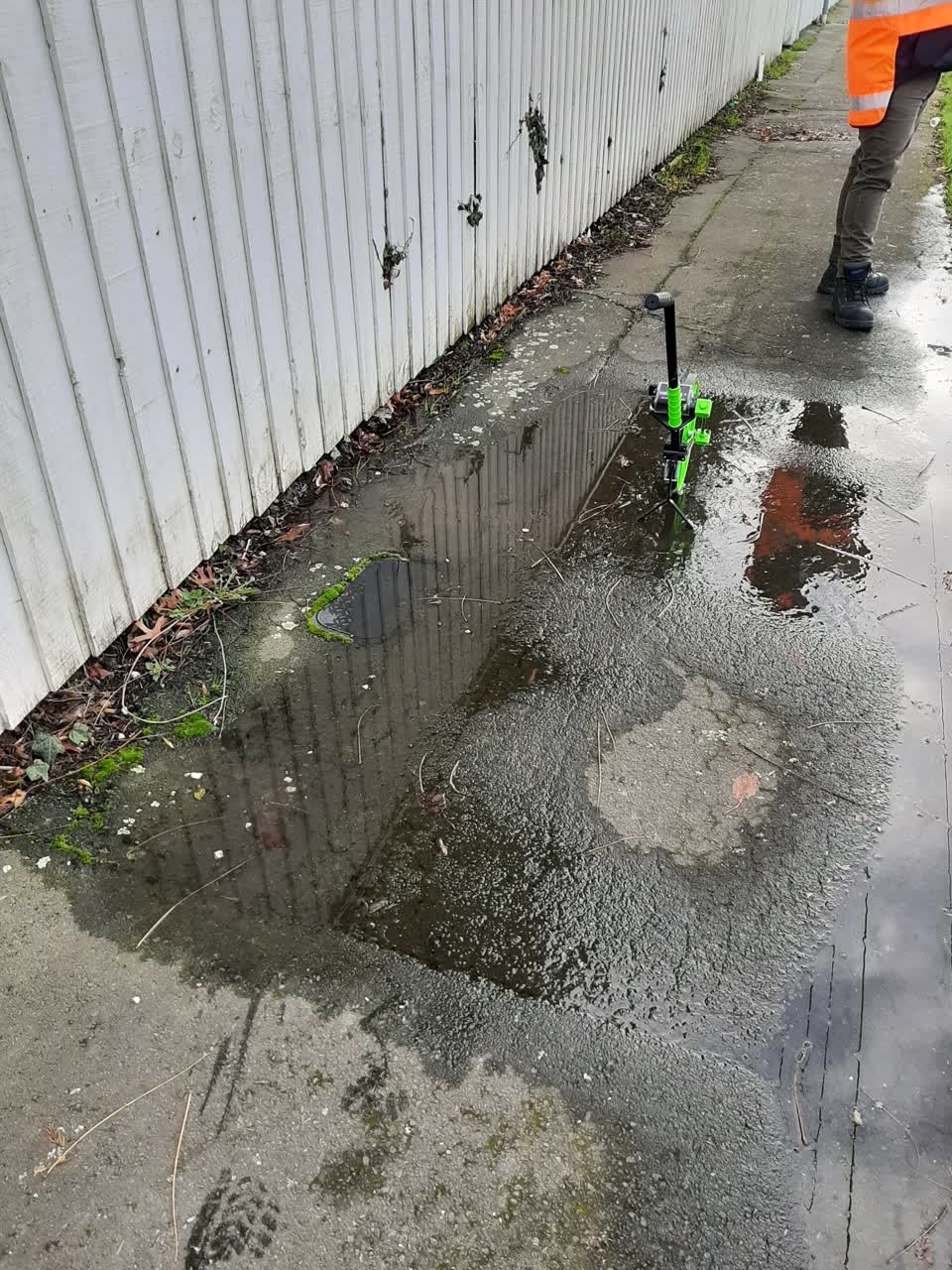 The photograph attached to this water leak report