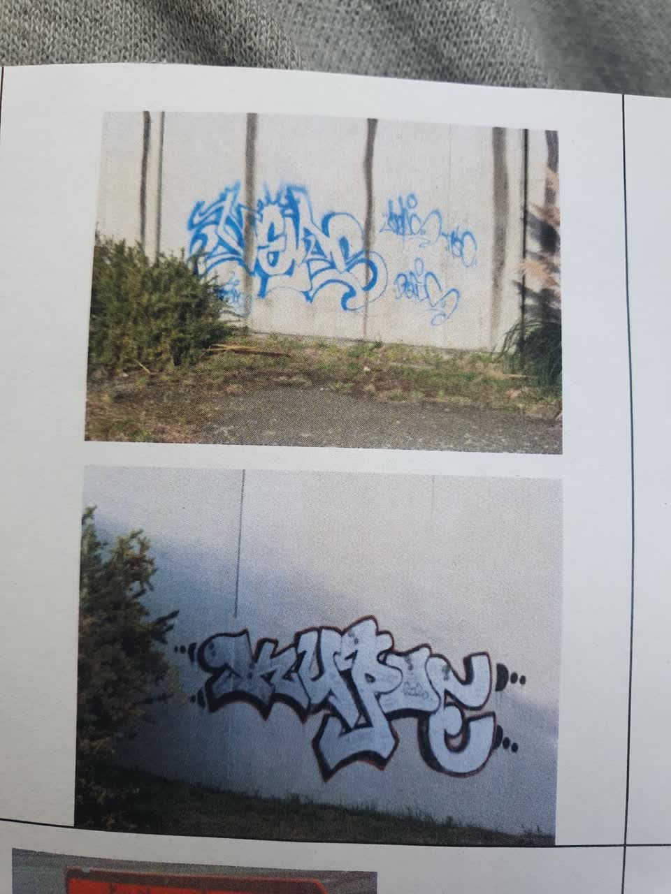 The photograph attached to this graffiti report