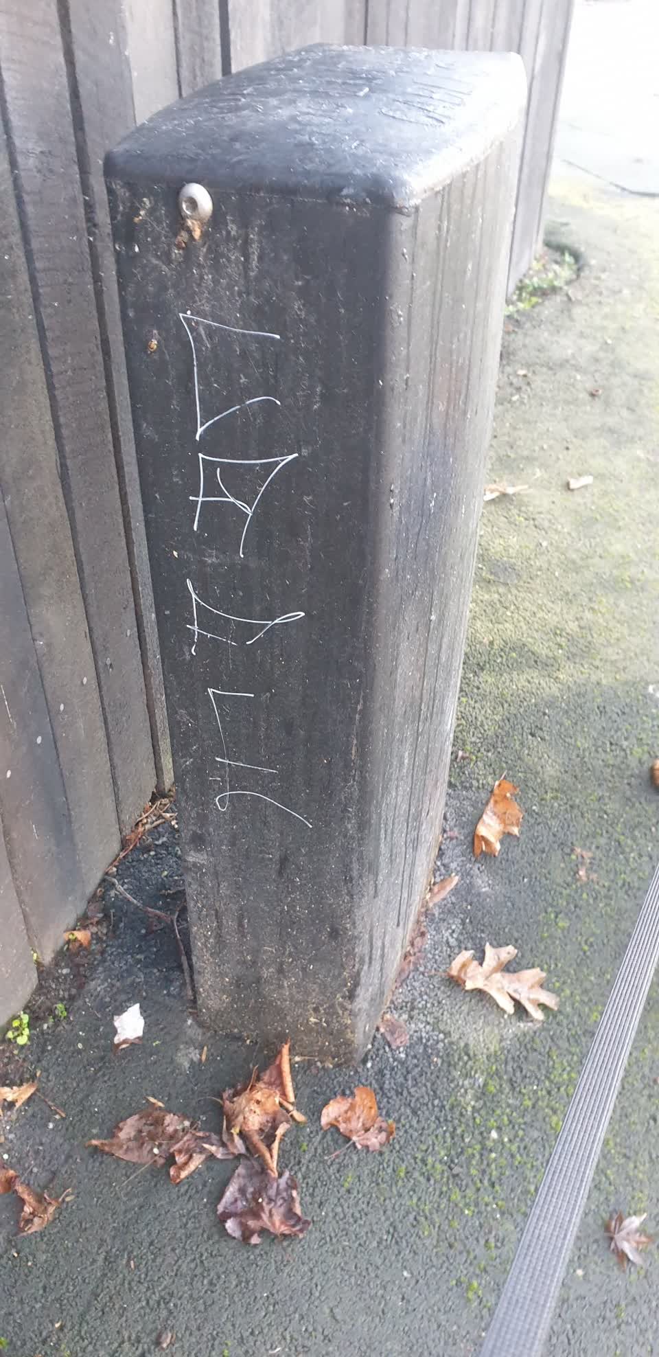 The photograph attached to this graffiti report