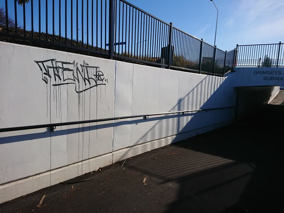 The photograph attached to this graffiti report