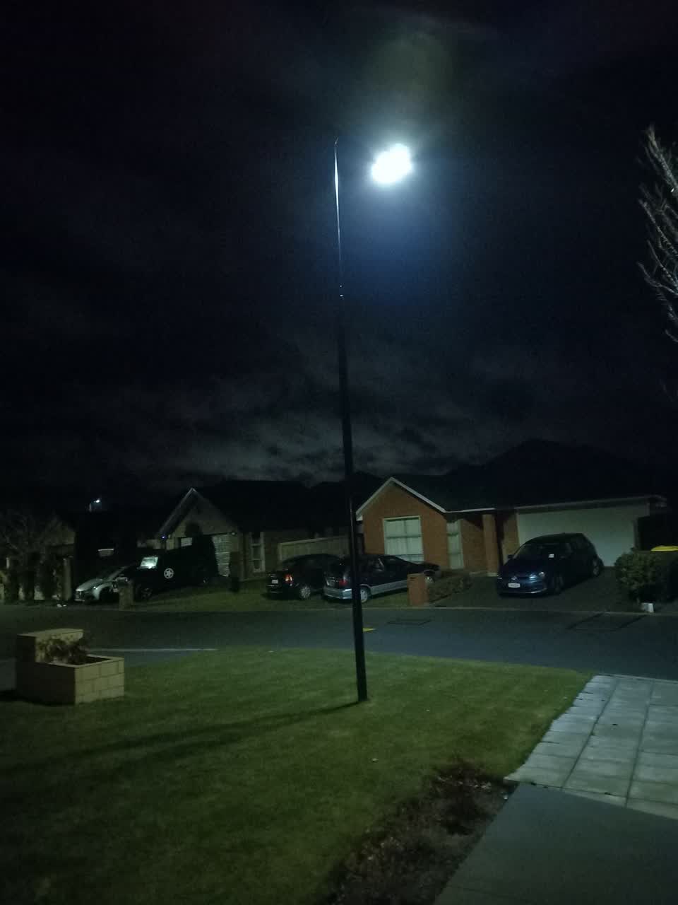 The photograph attached to this street light outage report