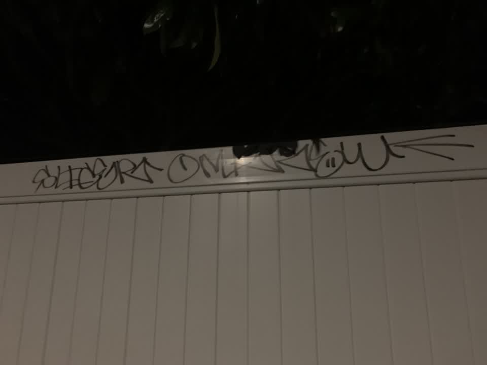 The photograph attached to this graffiti report