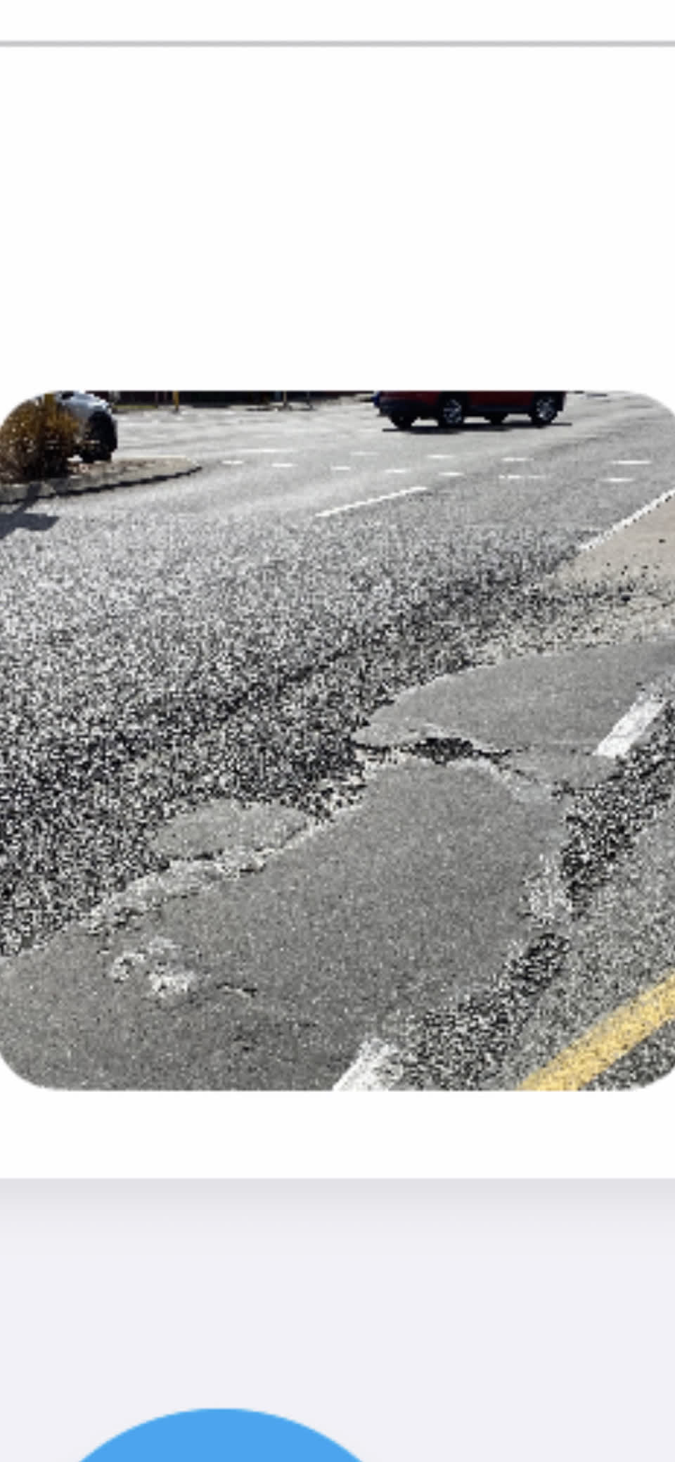 The photograph attached to this roading/streets report