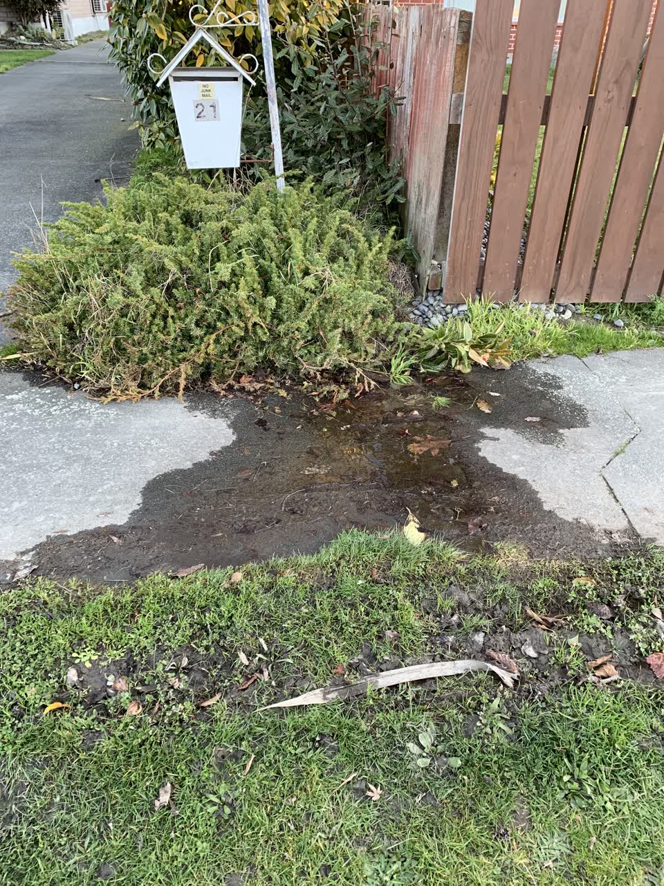 The photograph attached to this water leak report