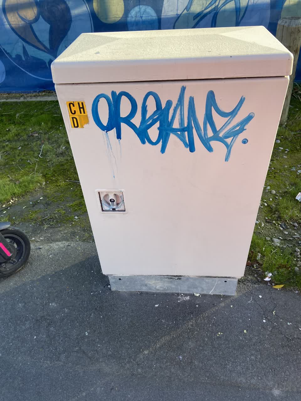 The photograph attached to this graffiti report