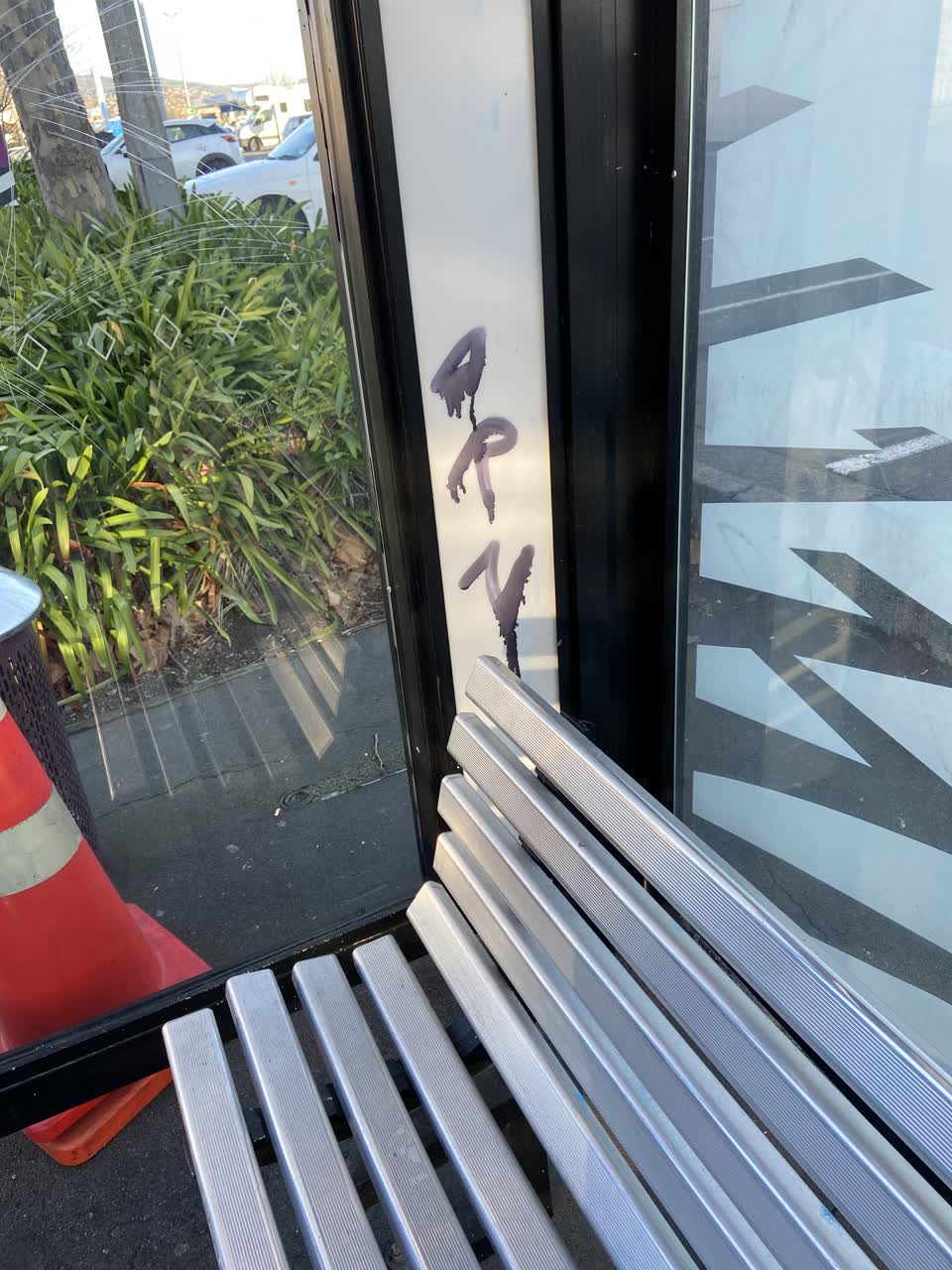 The photograph attached to this graffiti report