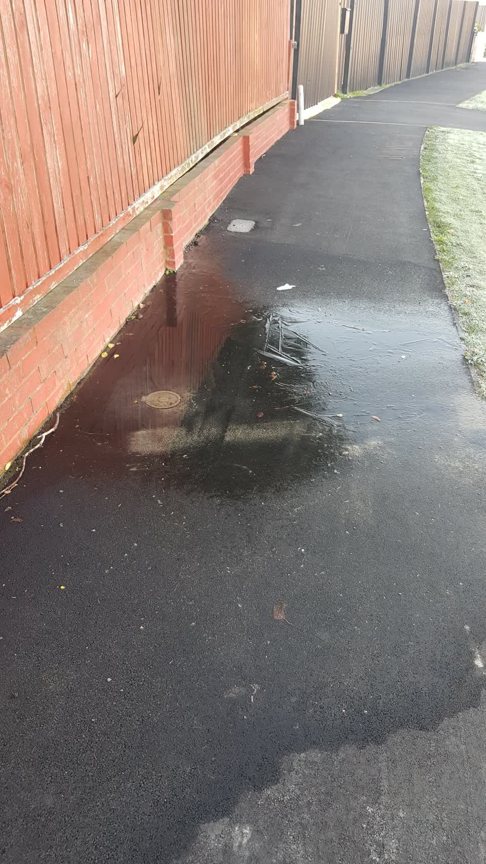 The photograph attached to this water leak report