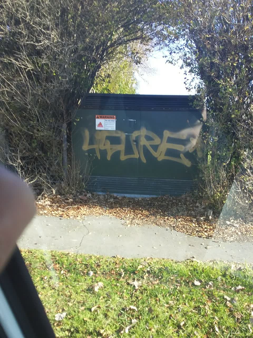 The photograph attached to this graffiti report