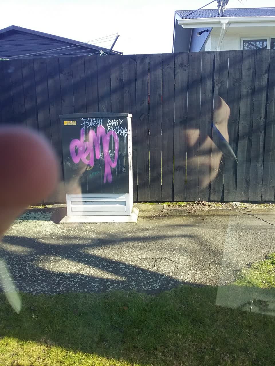 The photograph attached to this graffiti report