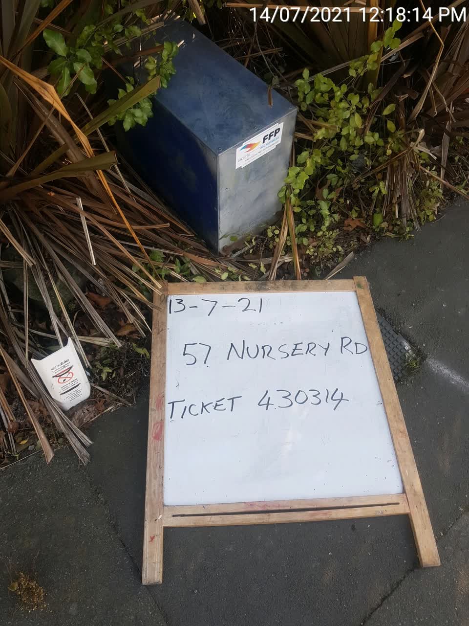 The photograph attached to this graffiti report