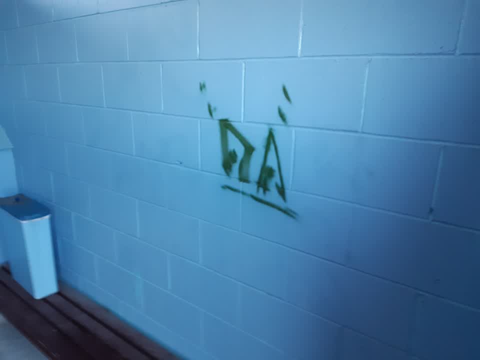 The photograph attached to this graffiti report