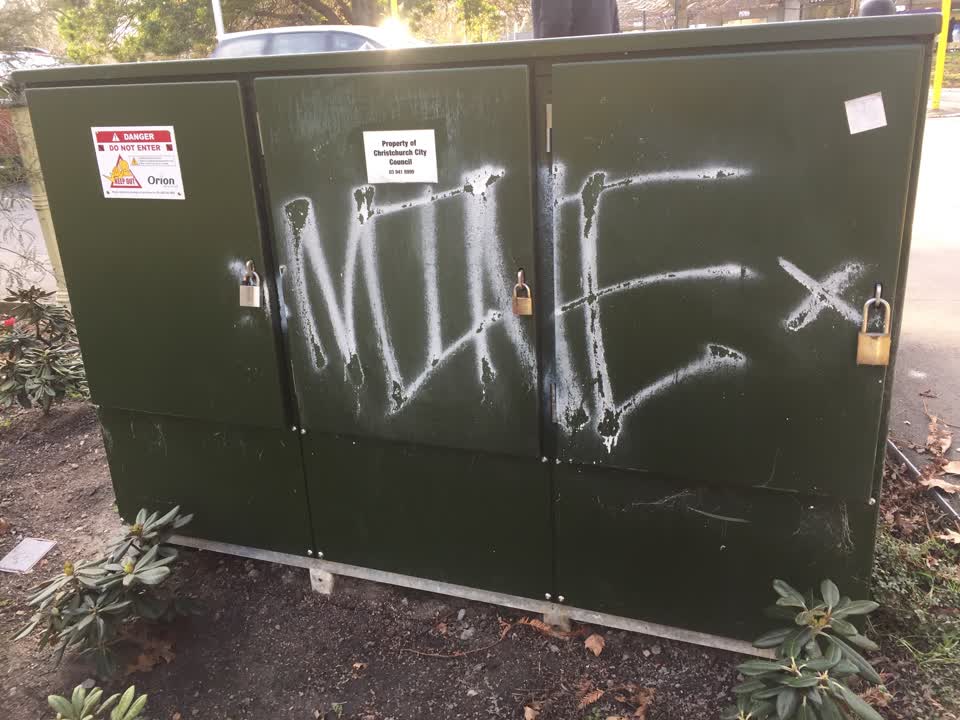 The photograph attached to this graffiti report