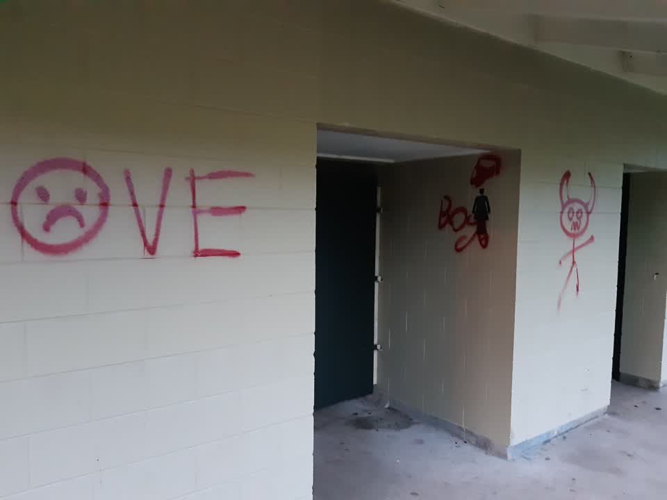The photograph attached to this graffiti report