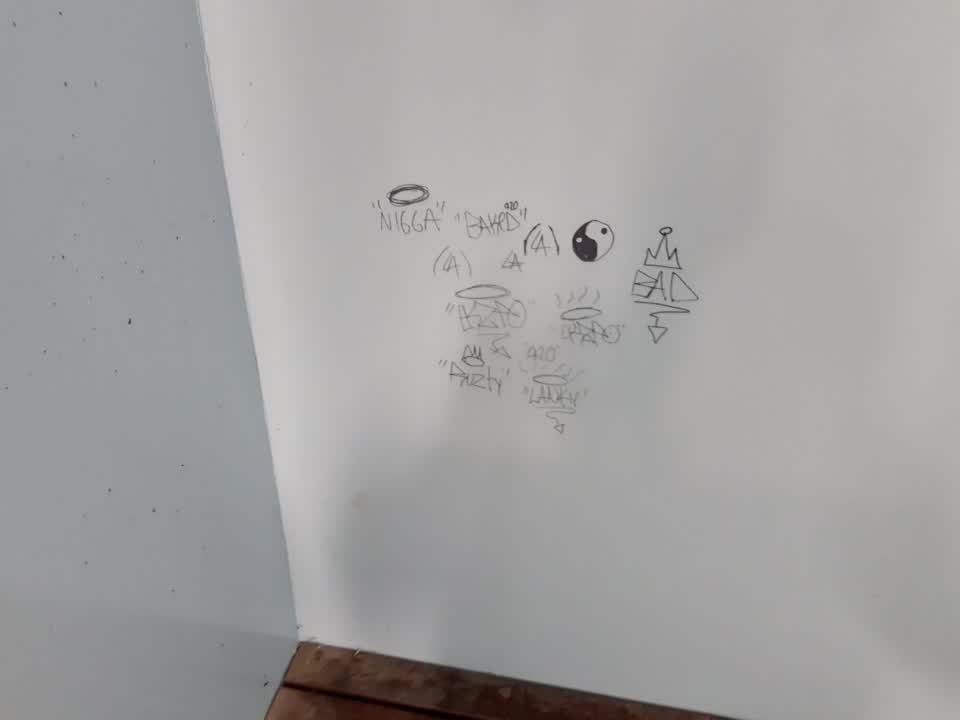 The photograph attached to this graffiti report