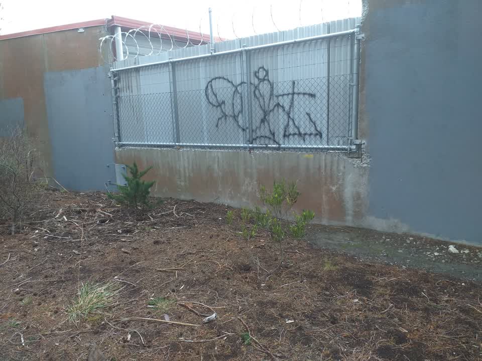 The photograph attached to this graffiti report