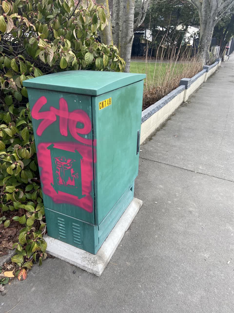The photograph attached to this graffiti report