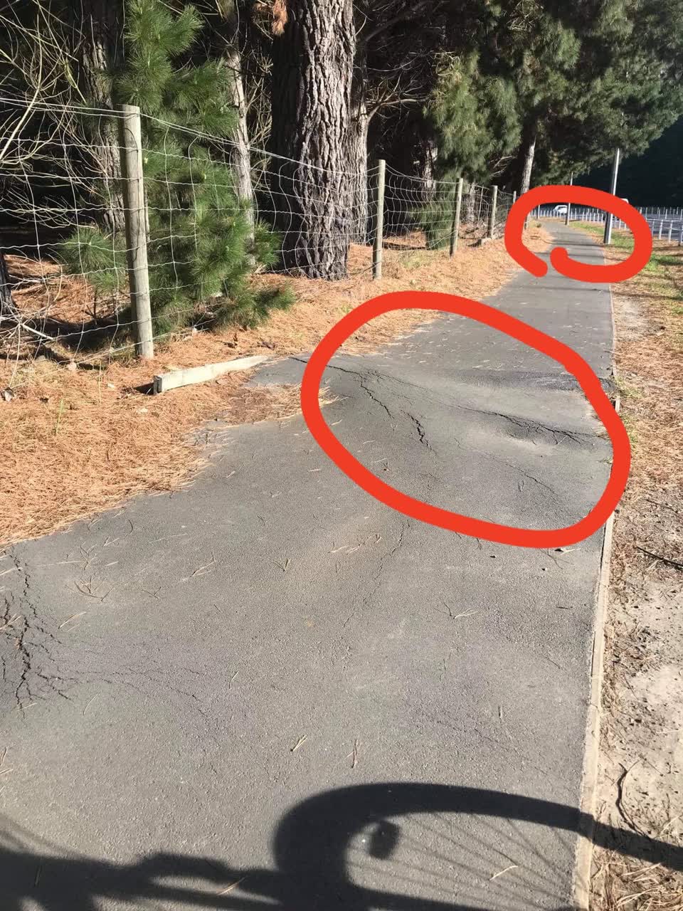The photograph attached to this roading/streets report