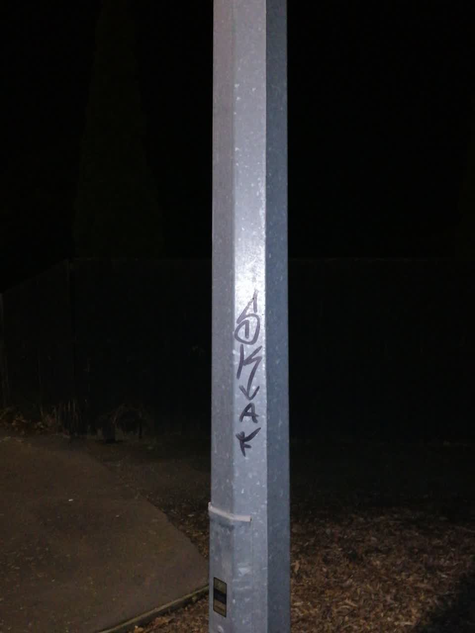 The photograph attached to this graffiti report