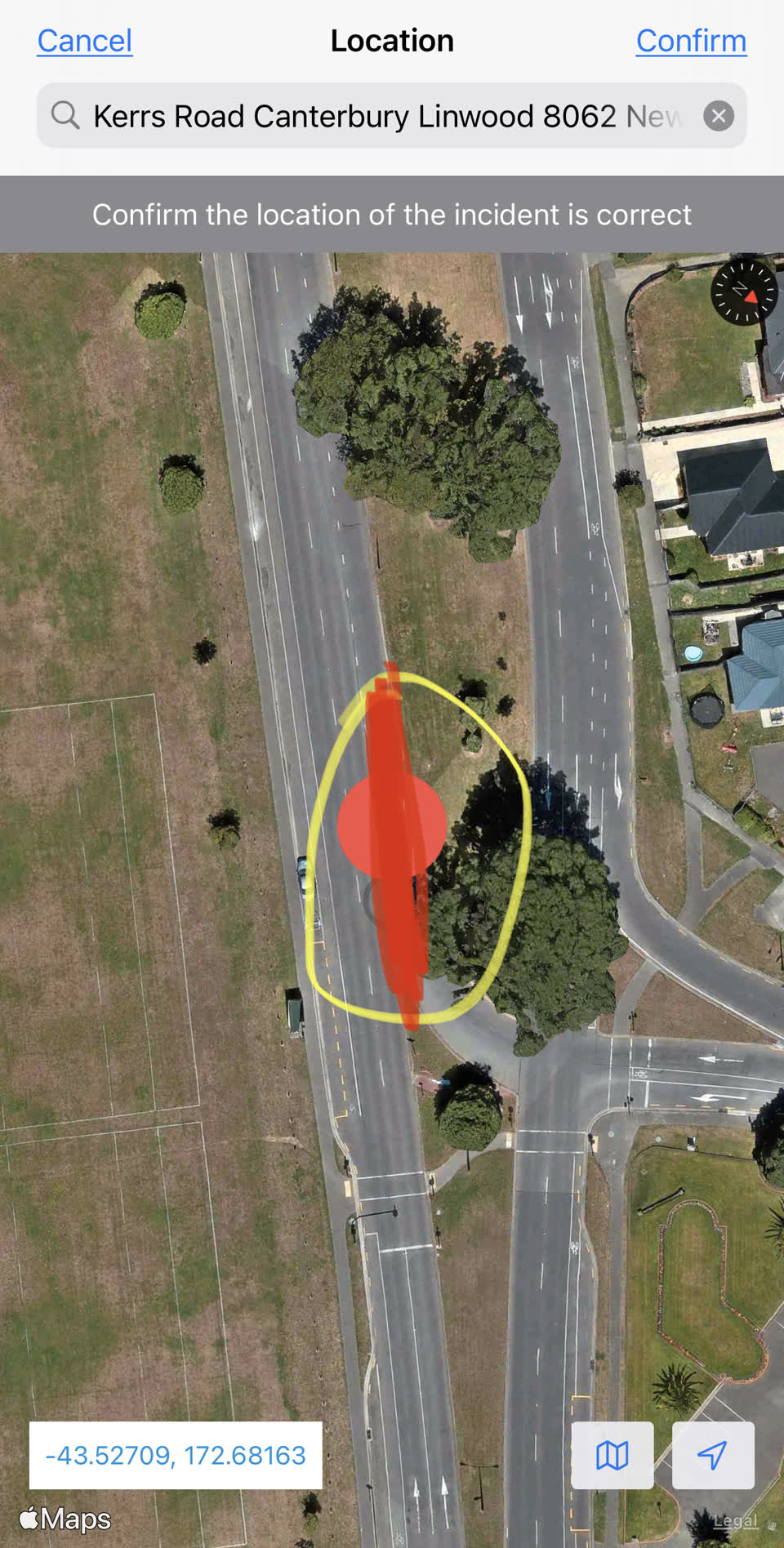 The photograph attached to this roading/streets report