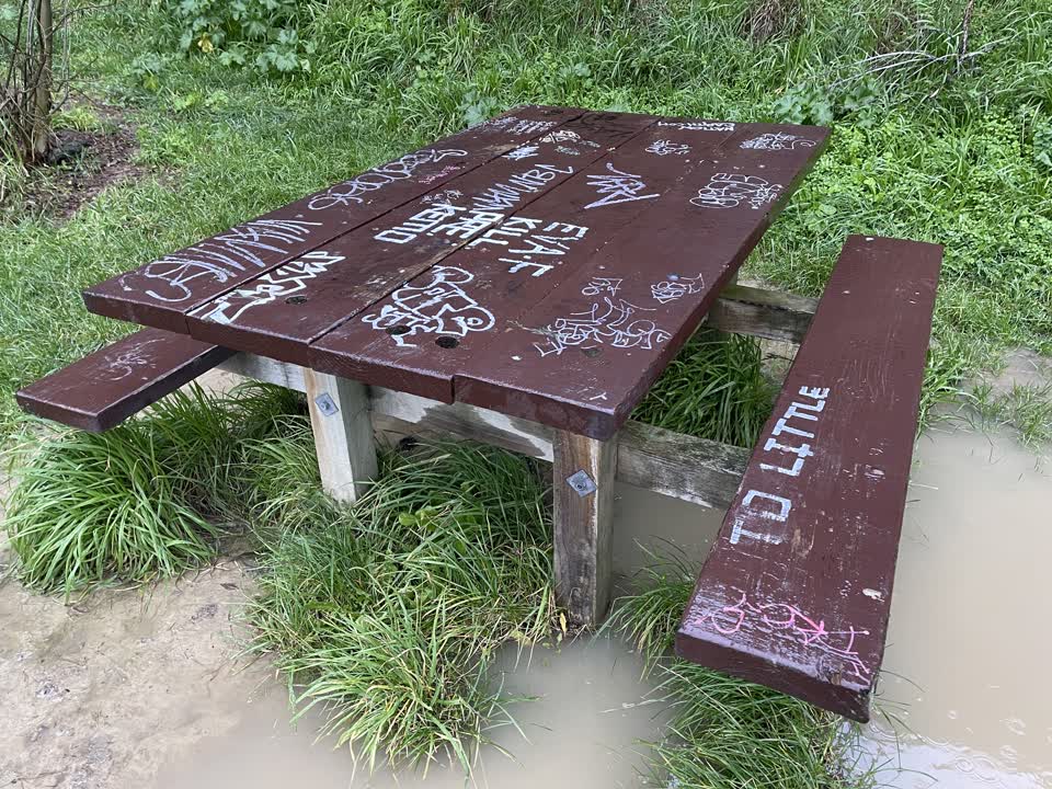 The photograph attached to this graffiti report