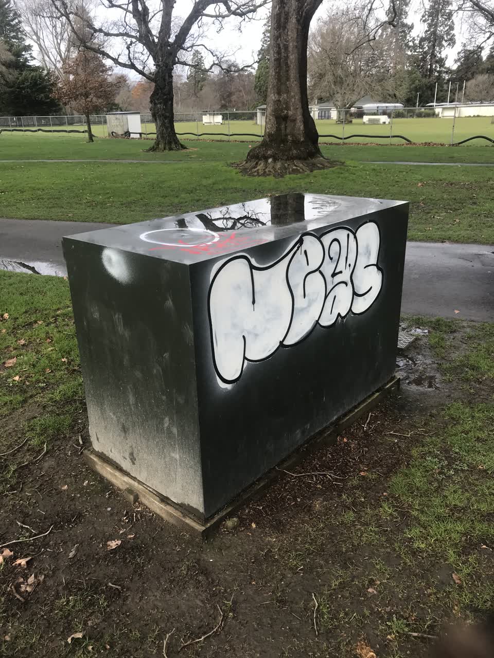 The photograph attached to this graffiti report