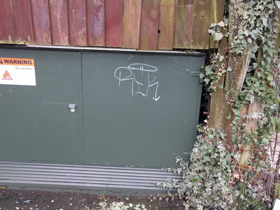 The photograph attached to this graffiti report
