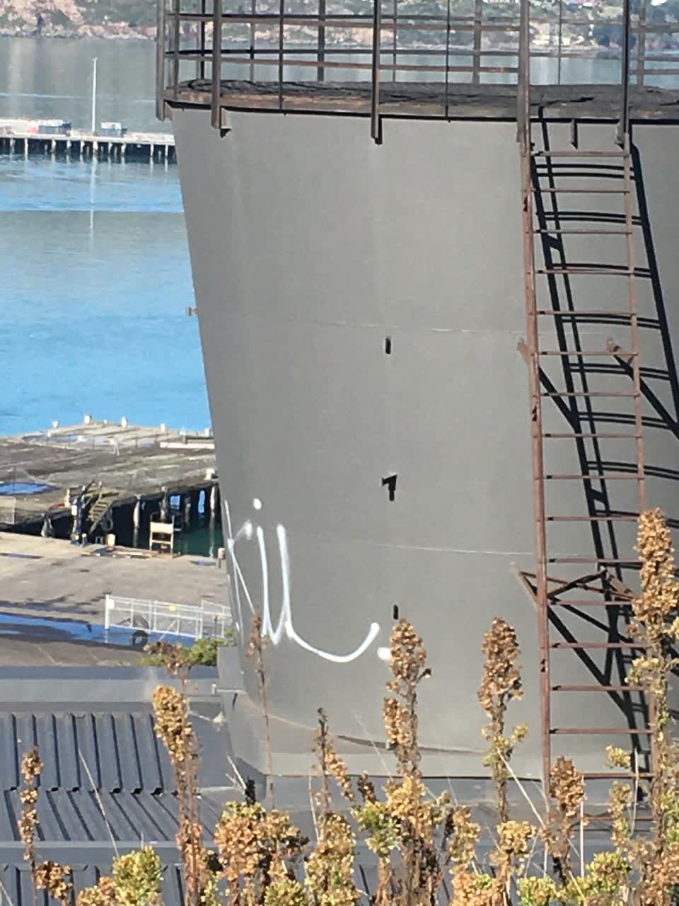 The photograph attached to this graffiti report