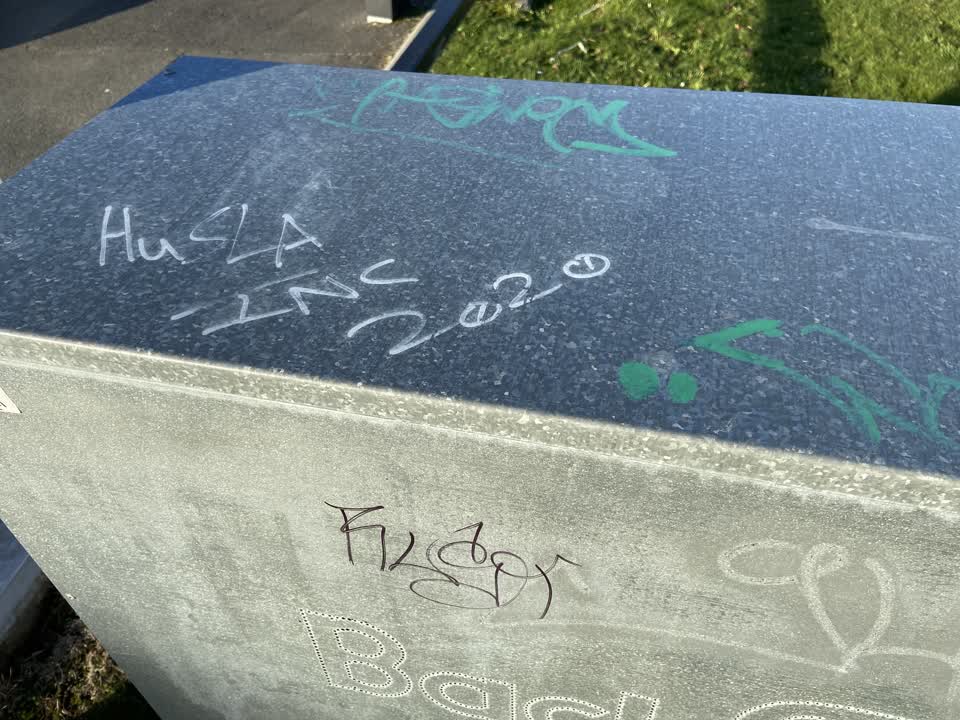 The photograph attached to this graffiti report