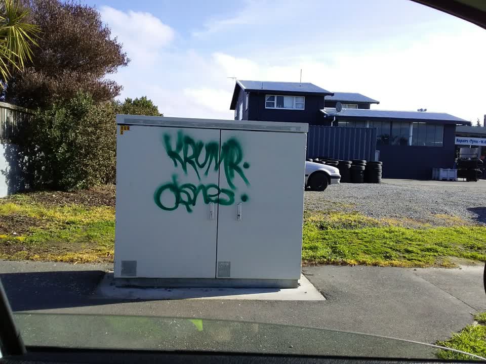 The photograph attached to this graffiti report