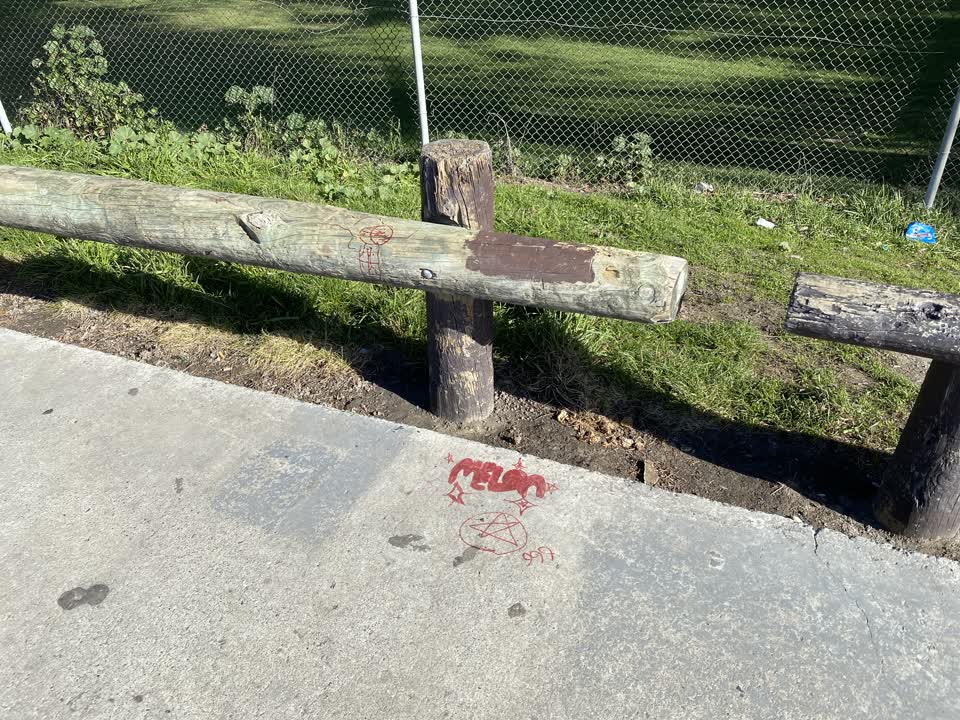 The photograph attached to this graffiti report