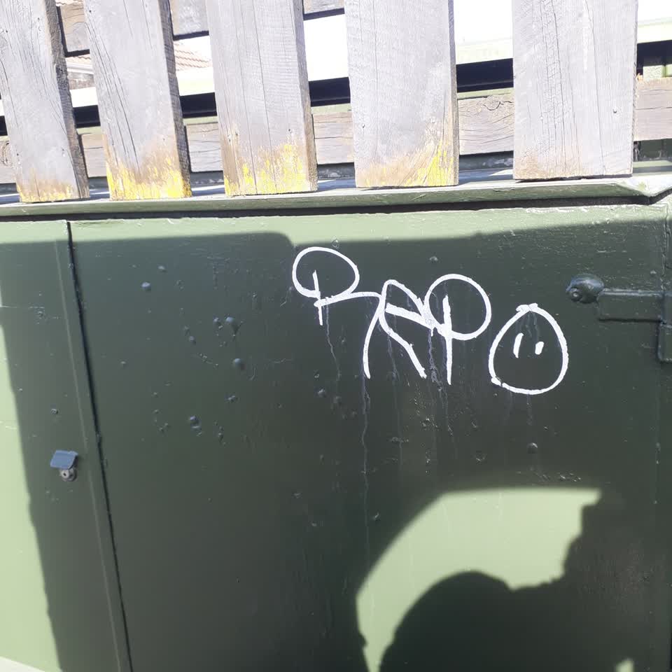 The photograph attached to this graffiti report