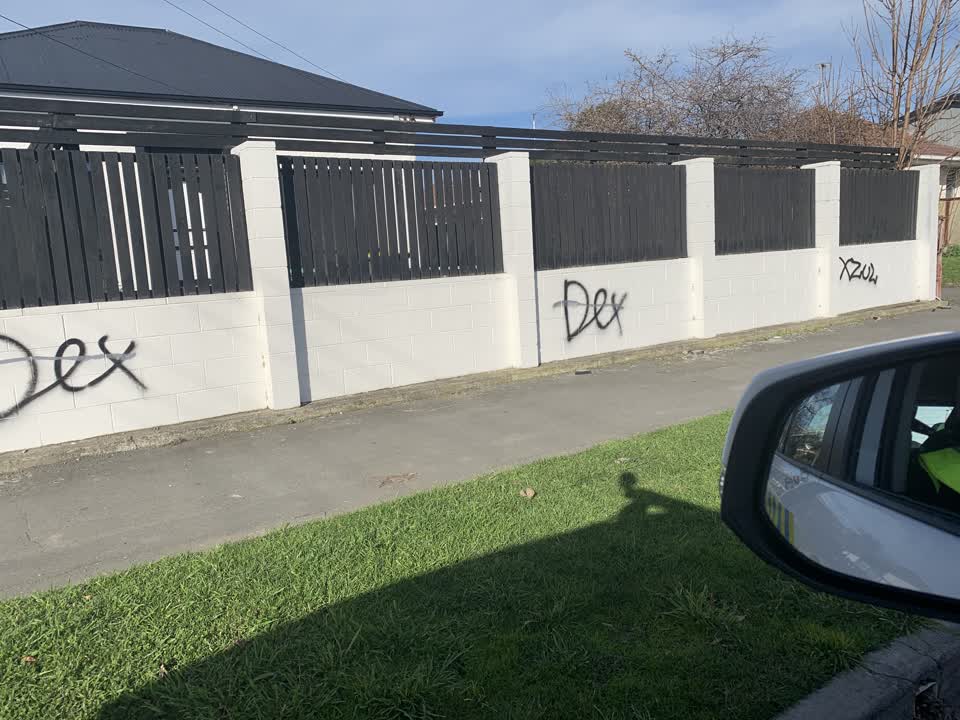 The photograph attached to this graffiti report