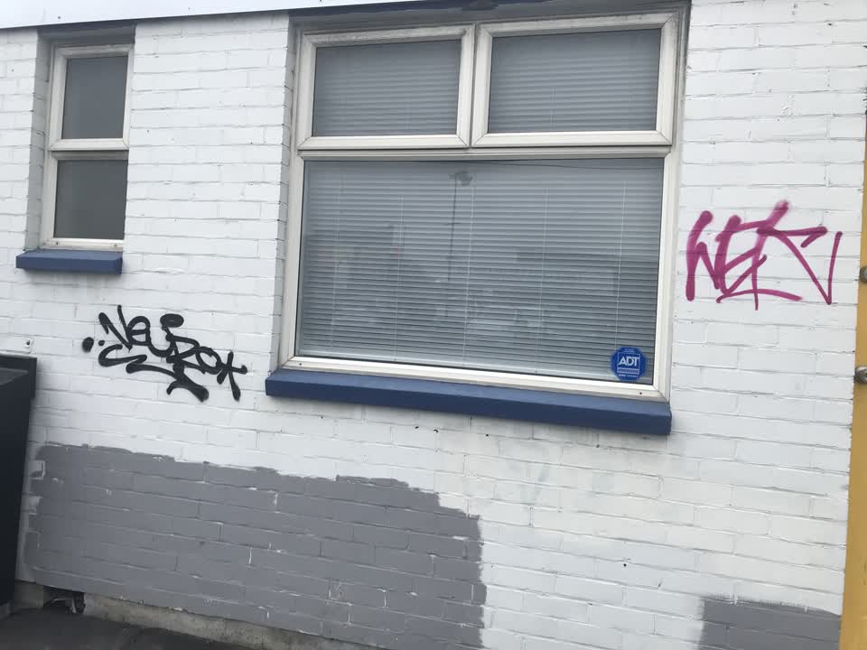 The photograph attached to this graffiti report