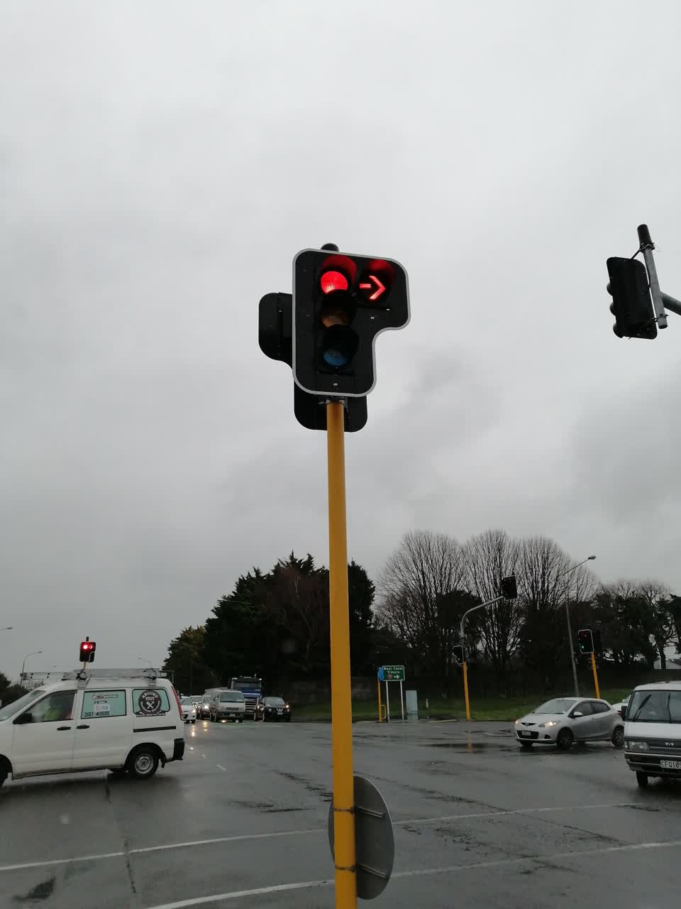 The photograph attached to this street light outage report