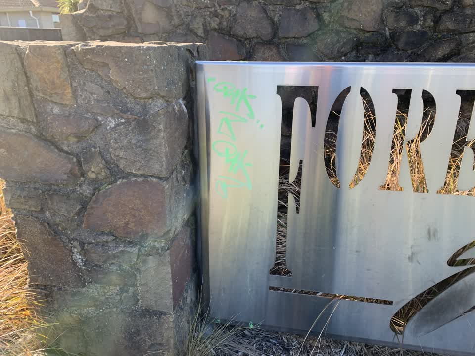 The photograph attached to this graffiti report