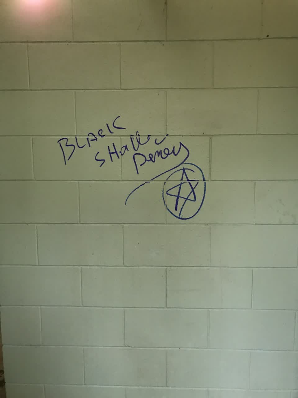 The photograph attached to this graffiti report