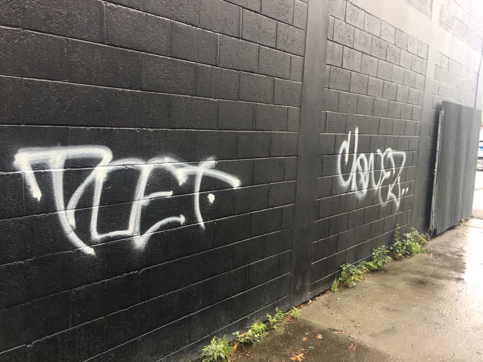 The photograph attached to this graffiti report