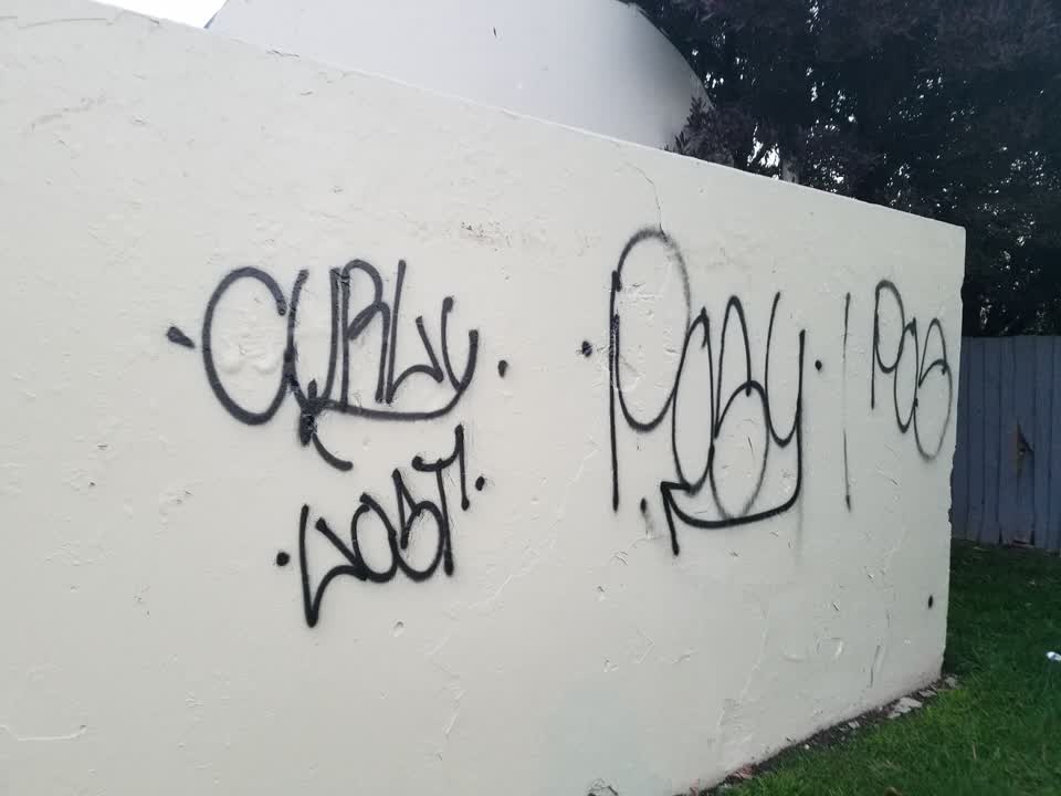 The photograph attached to this graffiti report